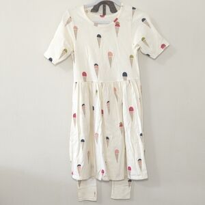 Pink Chicken Organic Steph Dress + Cartwheel Leggings Ice Cream Print Size 7